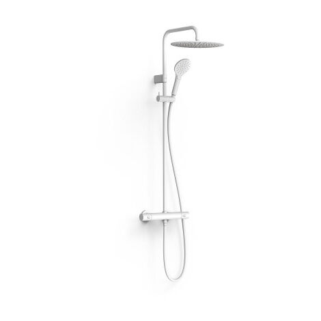 Colonne de douche thermostatique 2 voies Blanc mat - TRES 19039314BM