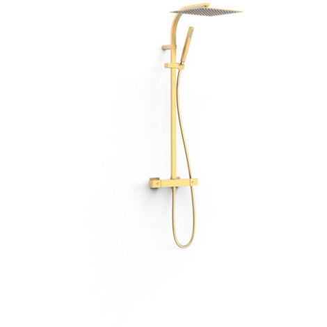 Colonne de douche thermostatique 2 voies Or Mat 24K - TRES 19039308OM