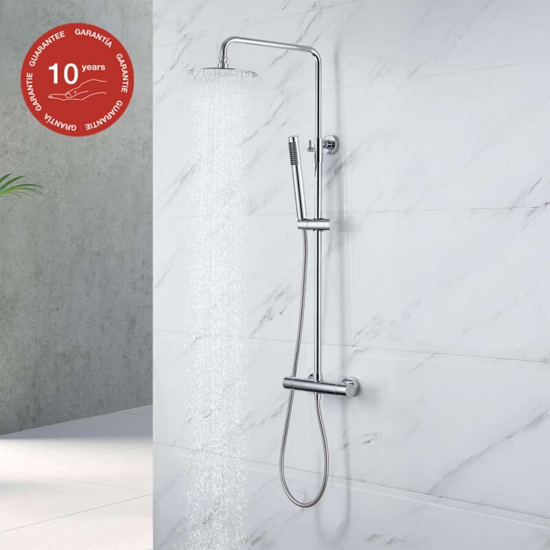 Colonne de douche thermostatique avec barre extensible sky bath chromé Inox S304 série supreme