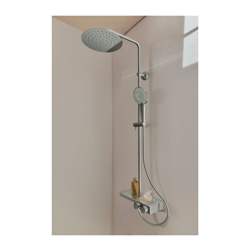 Ceratherm Système de douche S200 A7331AA rond, avec étagère, chromé - Ideal Standard