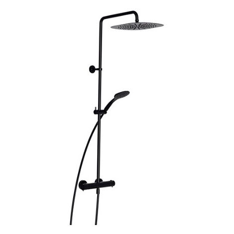 Colonne de douche Thermostatique Chromé Noir Brossé FOIL - CRISTINA ONDYNA FL48675
