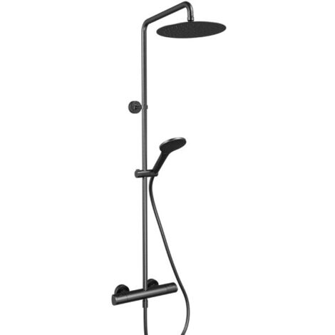 Colonne de douche thermostatique Chromé Noir Brossé Profilo - CRISTINA ONDYNA PF48675