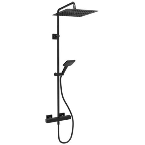 Colonne de douche thermostatique Chromé Noir Brossé Tabula - CRISTINA ONDYNA QD44875
