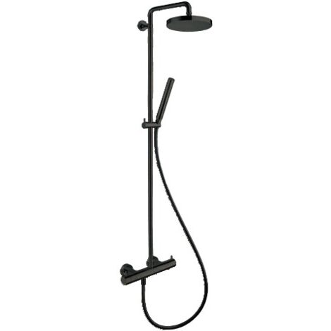 Colonne de douche thermostatique Chromé Noir brossé TRIVERDE - CRISTINA ONDYNA TV48675