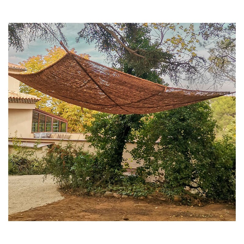 Direct Filet - Voile d'ombrage 3 x 4 m à suspendre en fibre de coco naturelle