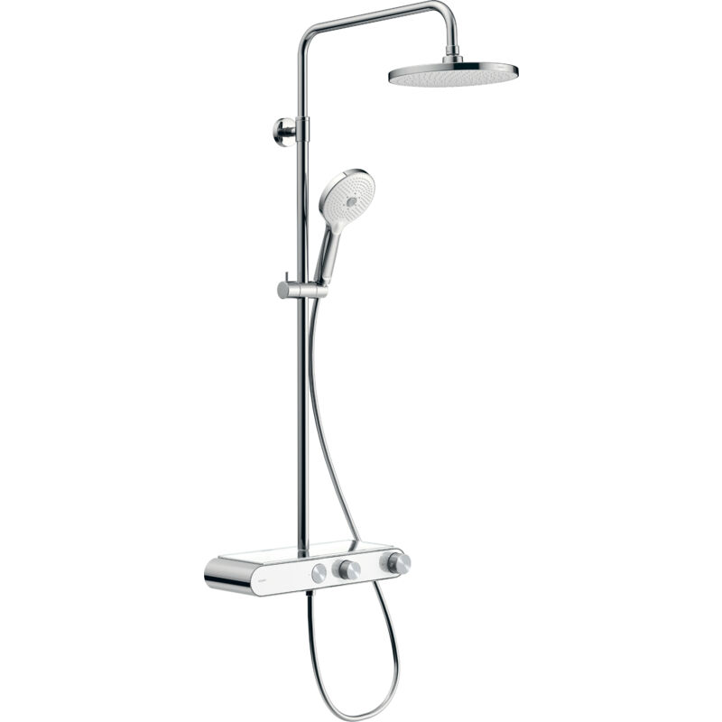 Système de douche universel Duravit, douchette avec 3 types de jets (Rain, Pulse, Mono), à économie d'eau, set de douche facile à nettoyer, douche de