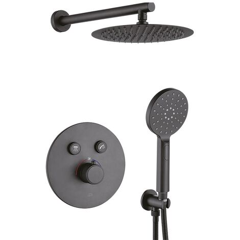 Colonne de douche Thermostatique encastrée, Volumo Couleur: Noir