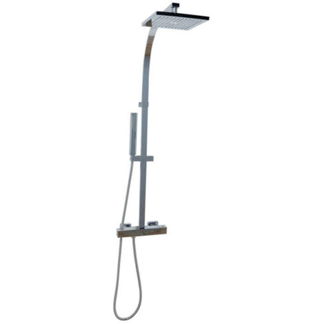 Colonne de douche thermostatique – Finition chromée – Pomme haute – Mitigeur thermostatique – B30234 – Alterna