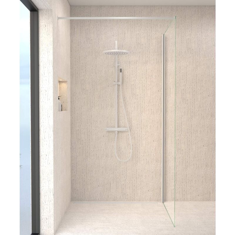 Colonne de douche ronde thermostatique Blanc - Corbeau