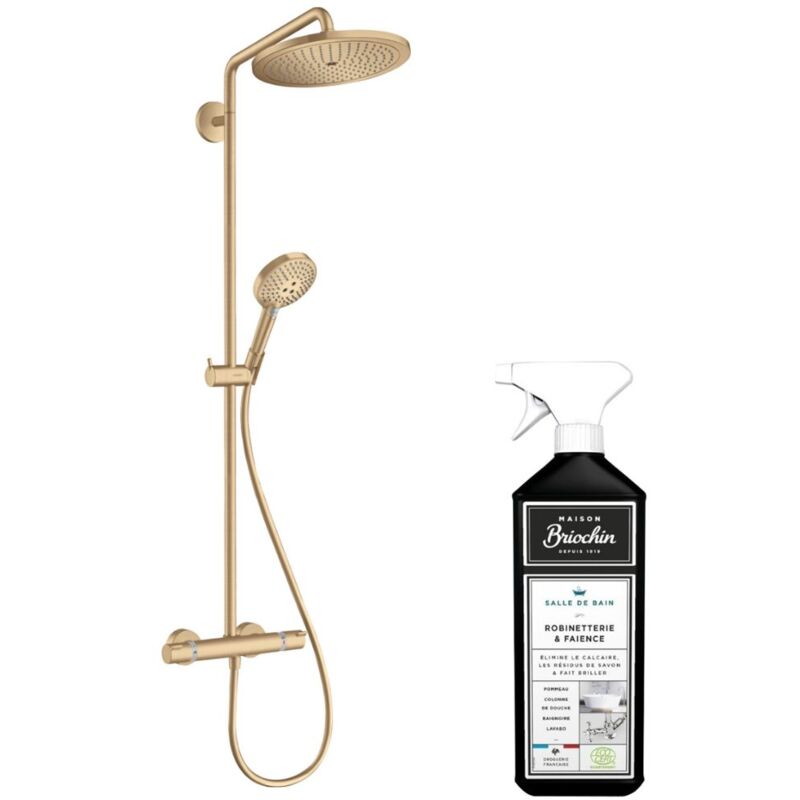 Hansgrohe - Colonne de douche thermostatique Croma Select s 280 Bronze brossée + nettoyant Briochin - bronze brossé