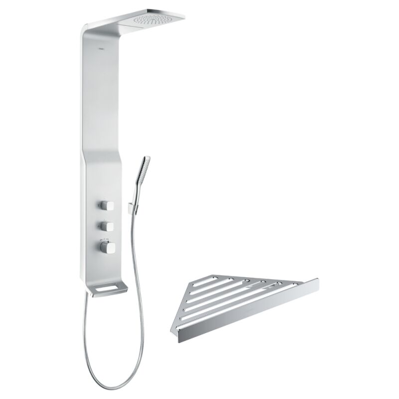 Colonne de douche thermostatique Hansgrohe Raindance 180 chromé + tablette AddStoris