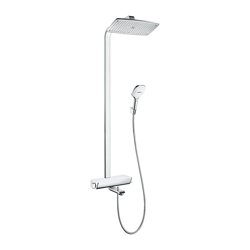 Raindance Select 360 Showerpipe 27113400 blanc chromé , avec bras de douche 380 mm, pour baignoire - Hansgrohe
