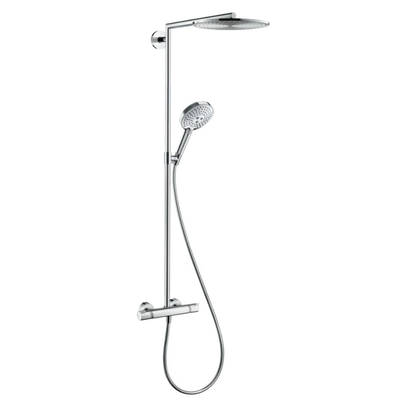 Colonne de douche thermostatique Hansgrohe Raindance s 300 chromé + tablette AddStoris