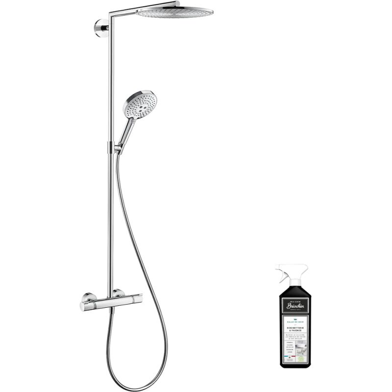 Colonne de douche thermostatique HANSGROHE Raindance S 300 chromée + nettoyant Briochin