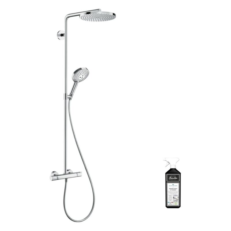 Colonne de douche thermostatique Hansgrohe Raindance Select s 240 chromée + nettoyant Briochin