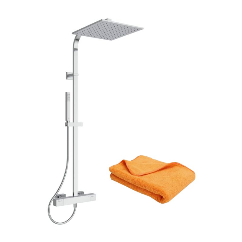 Ideal Standard - Colonne de douche thermostatique Ceratherm C100 + microfibre