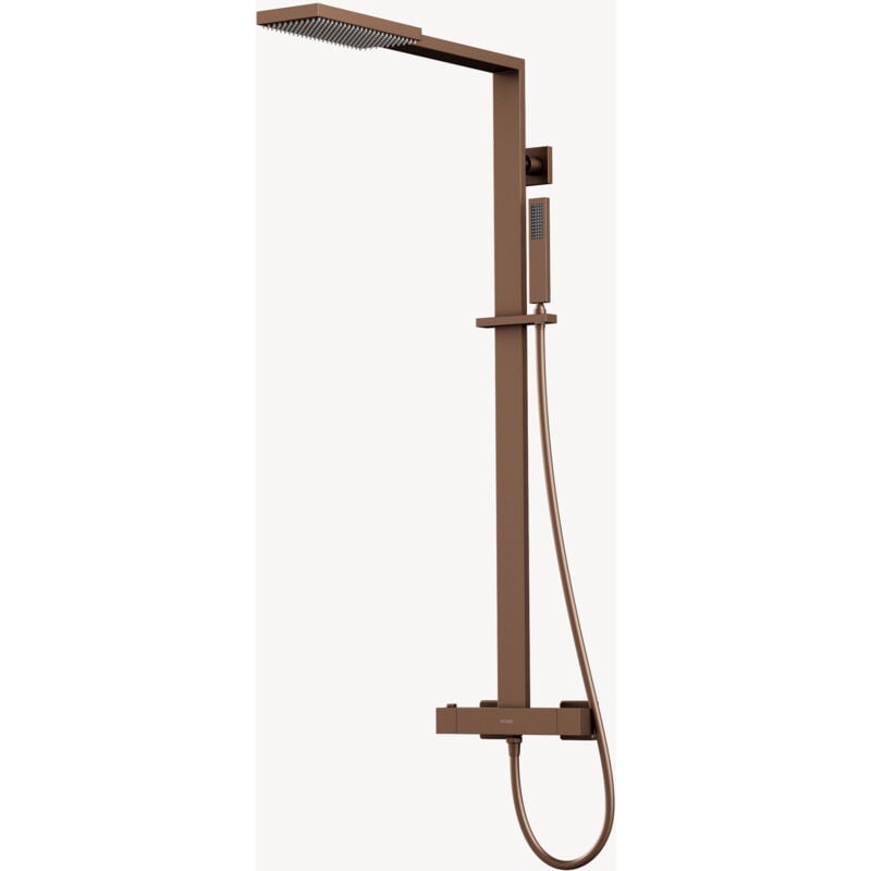 Kroos ® - Colonne de douche thermostatique moderne Or rose brossé - Sirius