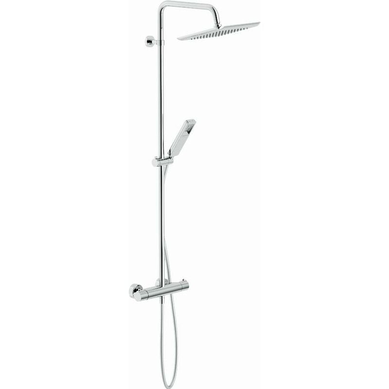 Nobili - Colonne de douche thermostatique avec pomme de douche carrée et douchette - Chrome - VV103030/31CR