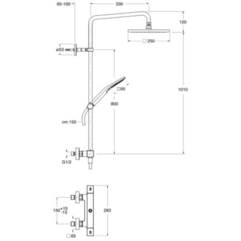 Colonne de douche thermostatique Noir mat TABULA - Cristina Ondyna QD49413