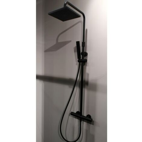 Colonne de douche thermostatique NOVELLINI EASY2 125 cm en chrome noir