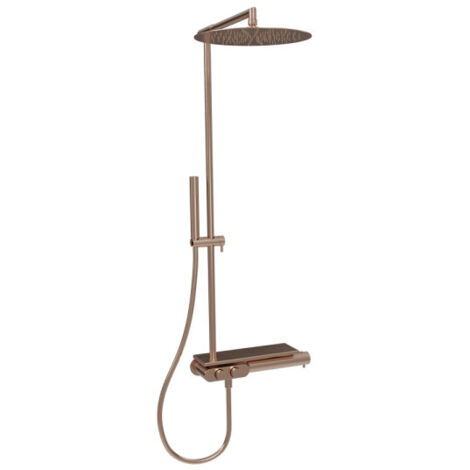 Colonne de douche thermostatique Or Rose Brossé Thermo Up - CRISTINA ONDYNA XT48834P
