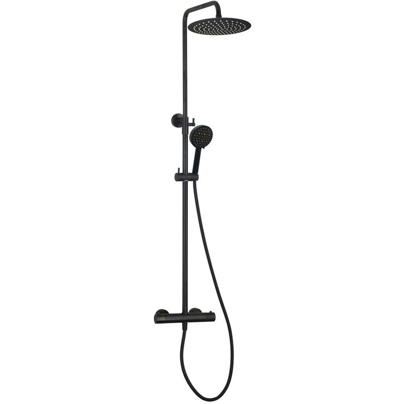 Colonne de douche thermostatique ronde lyke noir mat