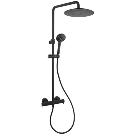 Colonne de douche thermostatique télescopique en acier inoxydable – Pomme de douche Ø300mm – Douchette massage 3 positions – Flexible anti-rotation 1,75m – Ramon Soler