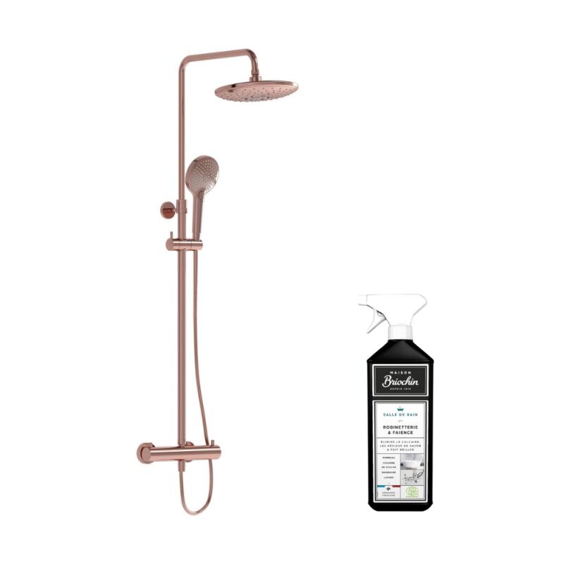 Colonne de douche thermostatique VITRA Aquaheat Bliss 240 cuivre 2F + Nettoyant Briochin