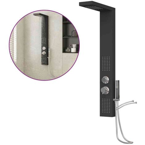 Colonne de douche,Système de panneau de douche Aluminium Noir -55874