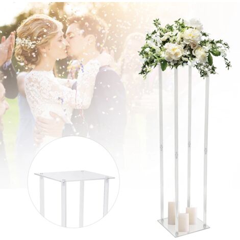 Colonne de fleurs transparente 100cm acrylique Support de fleurs Mariage Fête Décor Tabouret de fleurs