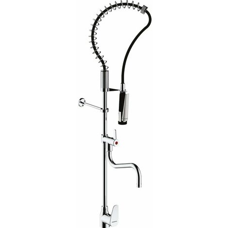 Colonne de prélavage mitigeur monotrou - Presto Chef - PRESTO - Avec douchette et bec de remplissage - Débit 20 l/min