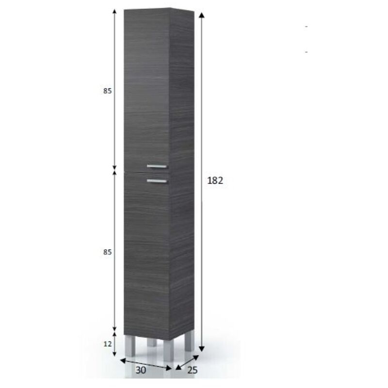 Colonne de salle de bain 2 placards olga - Blanc