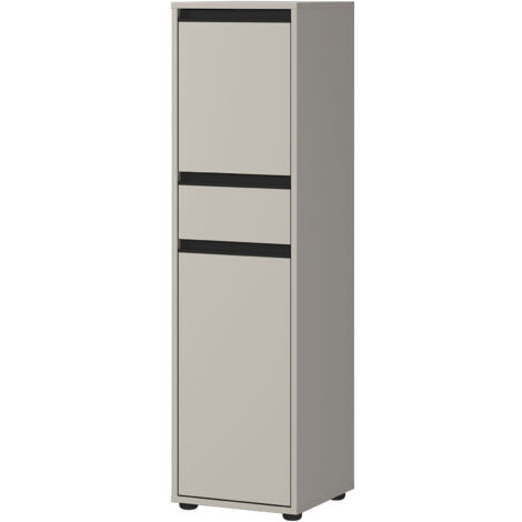 Colonne de salle de bain 2 portes 33x34x121 cm gris clair - LEMONE