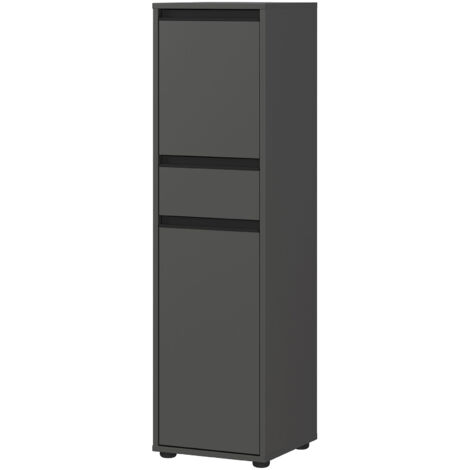 Colonne de salle de bain 2 portes 33x34x121 cm gris foncé - LEMONE