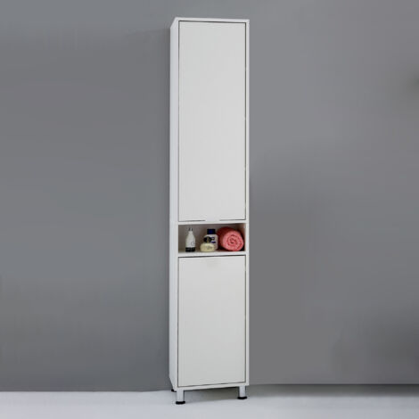 Colonne de salle de bain 2 portes 37x33x192,5 cm blanc