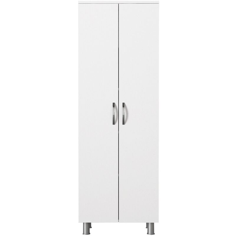 Colonne de salle de bain 2 portes bois blanc 59.4cm