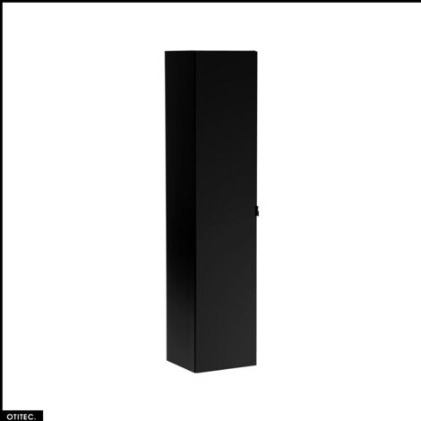 Colonne de salle de bain - 35 x 160 cm - 1 porte - 2 tiroirs - BOLD BLACK
