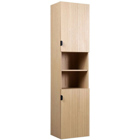 Colonne de salle de bain à suspendre chêne 165 cm STUDIO - Bois clair