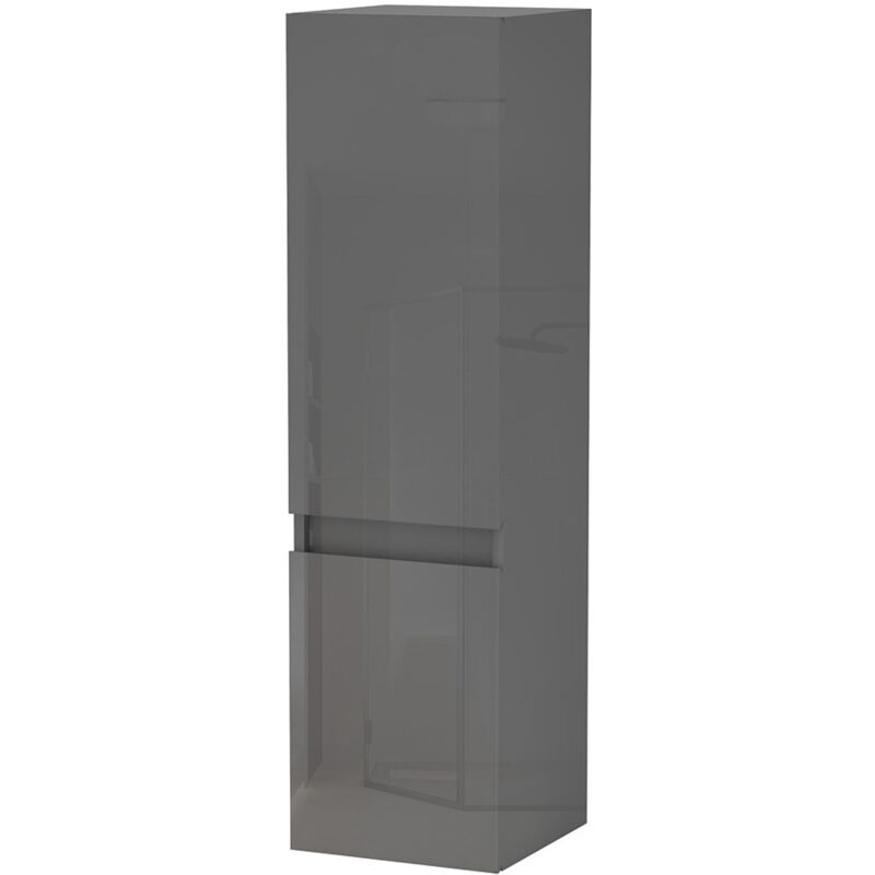Colonne de salle de bain Brillant + 2 Porte, avec compartiment, 30 x 30 x 110 cm, Anthracite