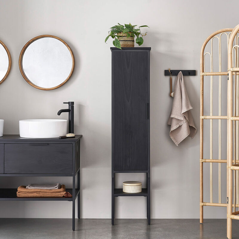 Colonne en bois recyclé et métal