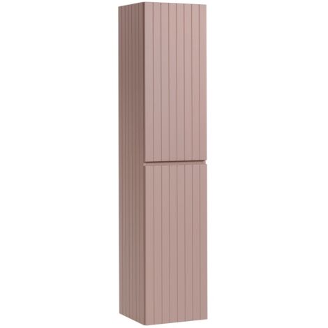 Colonne de salle de bain ICON 160 cm – 2 portes – Finition rose poudré – Meuble suspendu moderne
