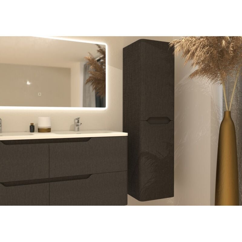 Colonne de salle de bain luna 135cm Tissé Gris