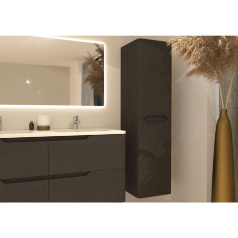Colonne de salle de bain LUNA 135cm Tissé Gris