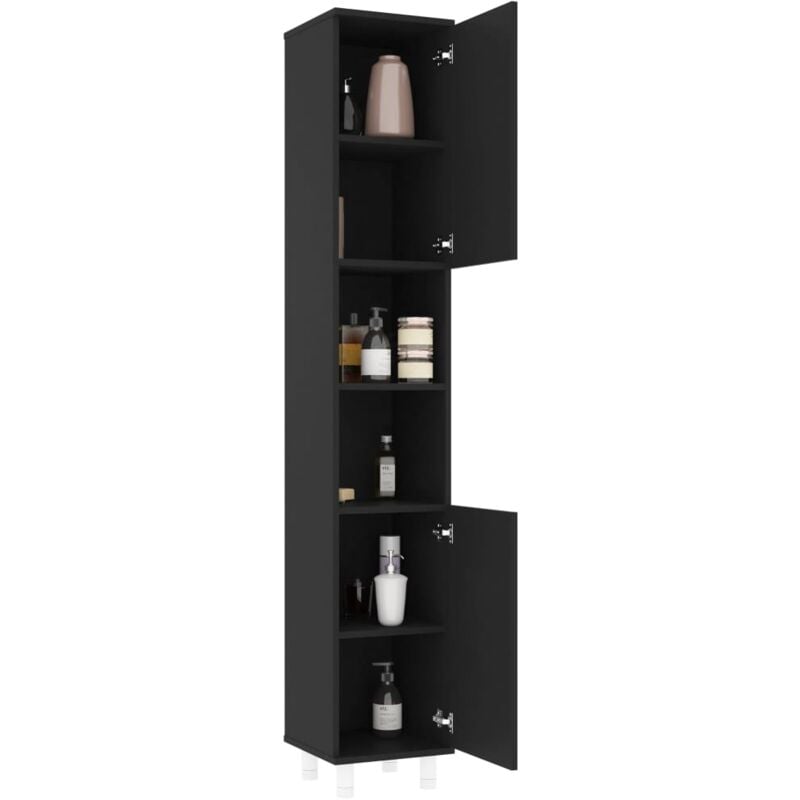 Maison Chic - Colonne de salle de bain Noir 30x30x179 cm Aggloméré