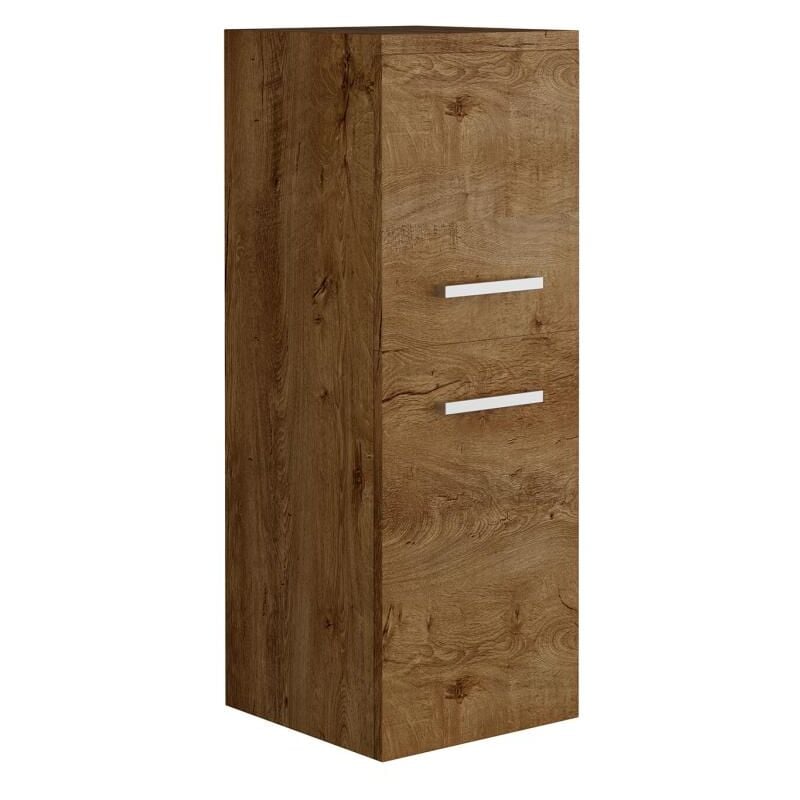 Vente-unique - Colonne de salle de bain suspendue effet bois - L30 x P30 x H83 cm - miela ii