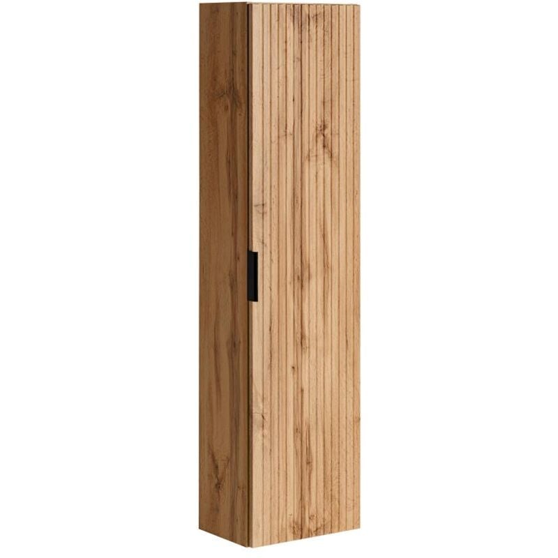 Colonne de salle de bain suspendue striée - Naturel clair - H140 cm - zevara