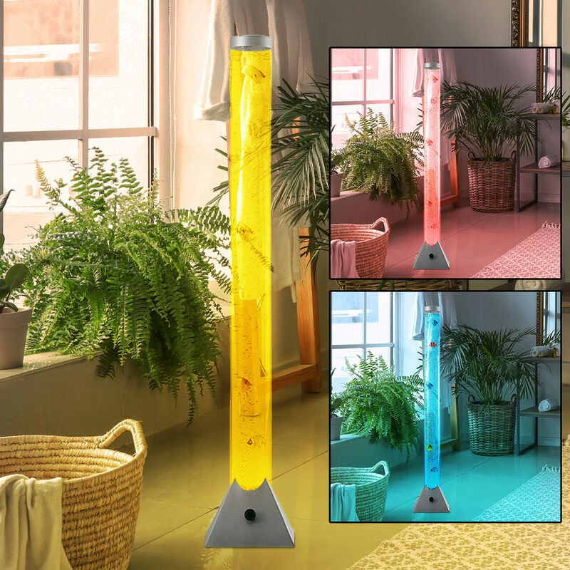 Changement de couleur de commutateur de câble de lampe sur pied de poisson décoratif clair de colonne d'eau de LED RVB