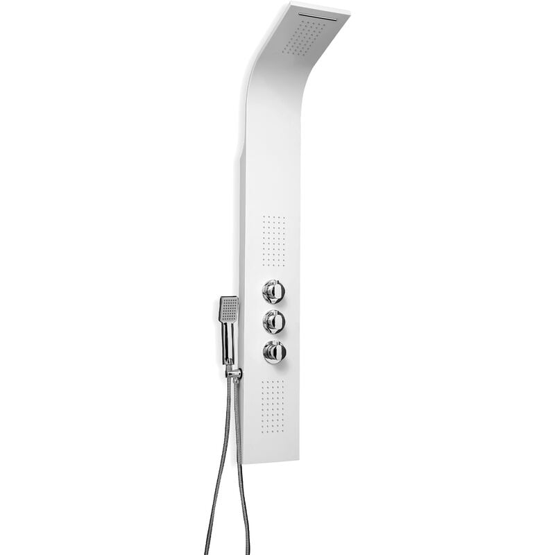 Colonne d'hydromassage thermostatique en aluminium blanc modèle Provenza