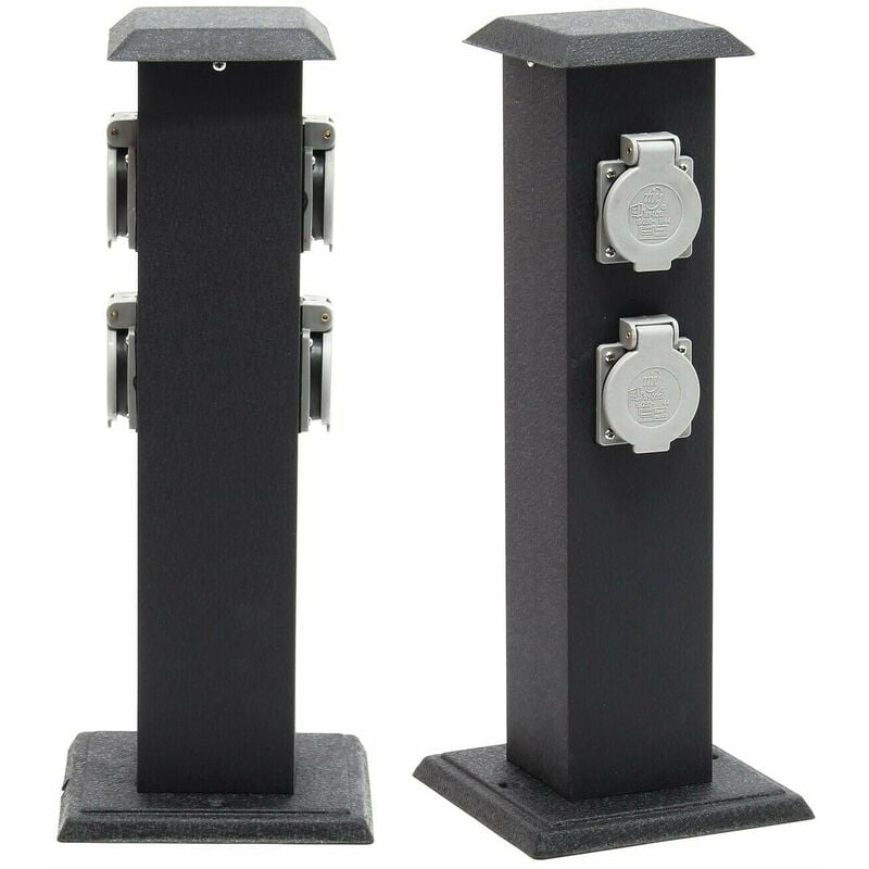 Colonne d'énergie avec 4 prises électriques extérieures métal ip44 jardin