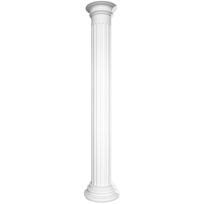 Colonne e mezze colonne rotonde scanalate stucco selezione 240mm N3324: Semicircolare, Capitale